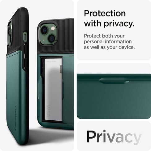 Spigen Slim Armor CS Case Compatible with iPhone 13 Card Slot - Black in Kuwait