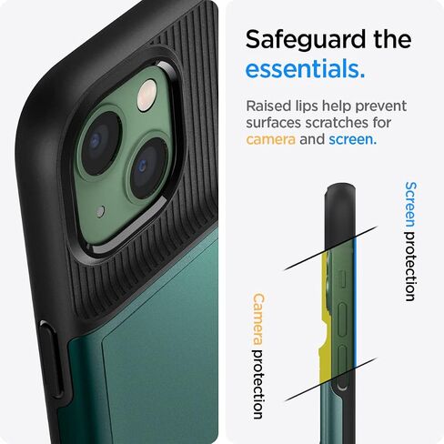 Spigen Slim Armor CS Case Compatible with iPhone 13 Card Slot - Black in Kuwait