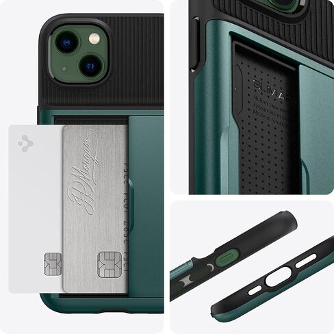 Spigen Slim Armor CS Case Compatible with iPhone 13 Card Slot - Black in Kuwait