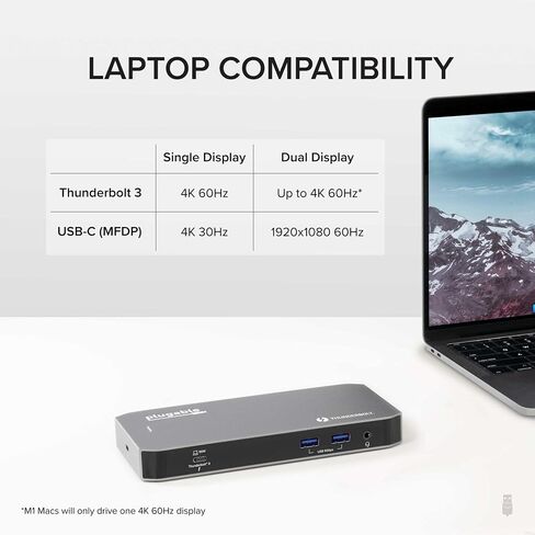 بلاجابل قاعدة شحن ثاندربولت 3 وUSB C مع شحن 96 واط - متوافقة مع اجهزة ماك وويندوز واللابتوب ومنفذ عرض وHDMI و2X USB-C و3X USB 3.0 وجيجابت ايثرنت ومقبس صوت - افقي in Saudi Arabia