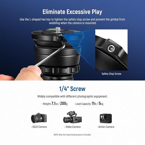 NEEWER Tripod Leveling Base (⌀50mm) Camera Leveler, Bubble Level Aluminum Adjusting Plate with 1/4" 3/8" Mounting Screw Compatible with Canon Nikon Sony DSLR Camera Camcorder, GM11 in Kuwait
