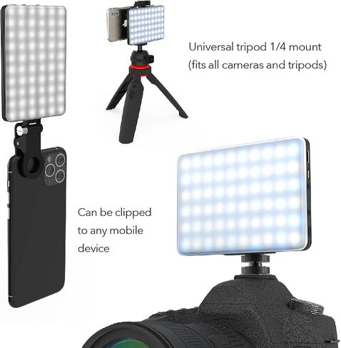 ديجيباور #جوفيرال - إنفلوزر - ضوء فيديو صغير 60 ليد (4W) | سطوع 10 مستويات، 3 أوضاع لدرجة الحرارة (3100K-5500K) | يتضمن محول الهاتف والكاميرا، تركيب بمشبك وكابل USB in Kuwait