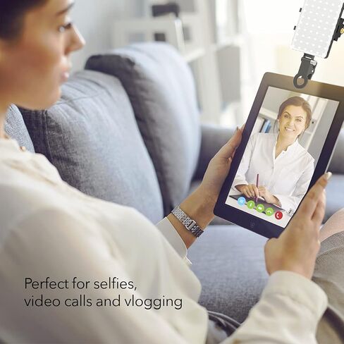 ديجيباور #جوفيرال - إنفلوزر - ضوء فيديو صغير 60 ليد (4W) | سطوع 10 مستويات، 3 أوضاع لدرجة الحرارة (3100K-5500K) | يتضمن محول الهاتف والكاميرا، تركيب بمشبك وكابل USB in Kuwait