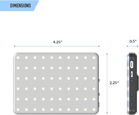 ديجيباور #جوفيرال - إنفلوزر - ضوء فيديو صغير 60 ليد (4W) | سطوع 10 مستويات، 3 أوضاع لدرجة الحرارة (3100K-5500K) | يتضمن محول الهاتف والكاميرا، تركيب بمشبك وكابل USB in Kuwait