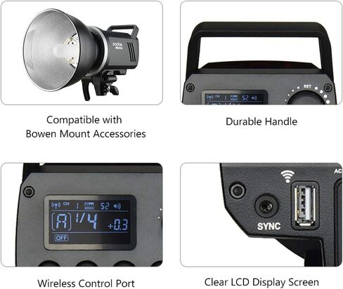 Godox MS200 200WS 2.4G Wireless X System Studio Flash,5600±200k Color Temperature,0.1-1.8S Recycle Time,Using Godox X1 Trigger & XT16 Transmitter or xpro and x2 Trigger to remotely Control in Saudi Arabia