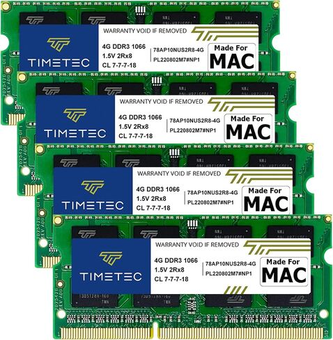 Timetec 16GB KIT(2x8GB) Compatible for Apple DDR3 1067MHz / 1066MHz PC3-8500 RAM for Mac Book (Mid-2010 13-inch), Mac Book Pro (Mid 2010 13-inch), iMac (Late 2009 27-inch), Mac Mini (Mid 2010)MAC RAM in Kuwait