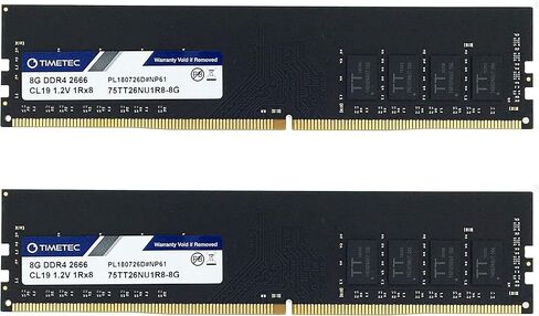 Timetec 32GB KIT (2x16GB) DDR4 2666MHz (PC4-2666V) PC4-21300 UDIMM Desktop RAM – 288-Pin 1.2V CL19 Non-ECC Unbuffered DIMM Memory Module Upgrade in Kuwait