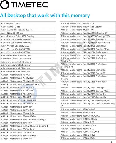 Timetec 32GB KIT (2x16GB) DDR4 2666MHz (PC4-2666V) PC4-21300 UDIMM Desktop RAM – 288-Pin 1.2V CL19 Non-ECC Unbuffered DIMM Memory Module Upgrade in Kuwait