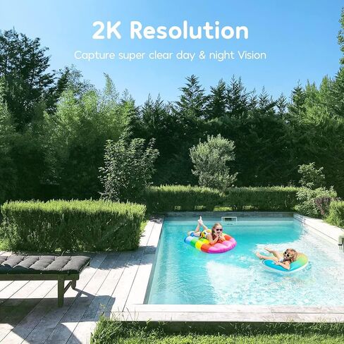 winees 2K Solar Security Camera Wireless Outdoor with 8G Free Local Storage, Continuous Powered, 2.4Ghz Wi-Fi Camera Compatible with Alexa & Google Home, Yard Camera with Motion Detection, IP66 in Saudi Arabia