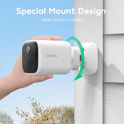 winees 2K Solar Security Camera Wireless Outdoor with 8G Free Local Storage, Continuous Powered, 2.4Ghz Wi-Fi Camera Compatible with Alexa & Google Home, Yard Camera with Motion Detection, IP66 in Saudi Arabia