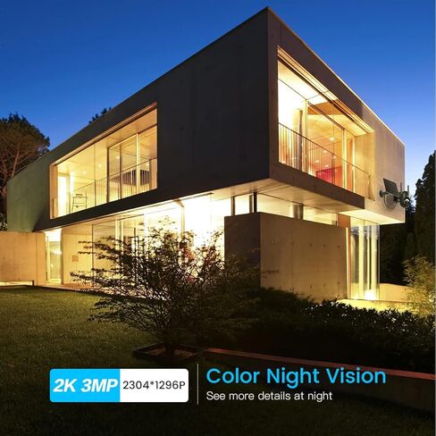 كاميرا سيترونيكس 2K الشمسية للأمان اللاسلكية في الهواء الطلق، 4 حزم، رؤية 360 درجة، بطارية قابلة لإعادة الشحن، كاميرا مراقبة واي فاي مع رؤية ليلية ملونة FHD، كشف AI/PIR، IP66 in Kuwait