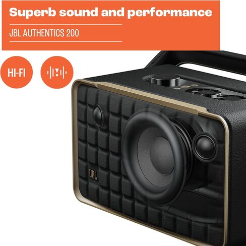 JBL Authentics 200 - Wireless Home Speaker, Built in Wi-Fi, Bluetooth and Voice Assistants, Built in Alexa and Google Assistant in Saudi Arabia