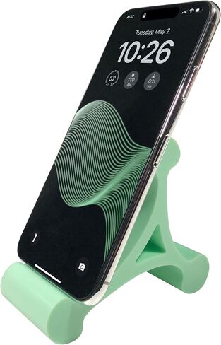 Skalene Phone Stand - 100% Silicone Rubber, Adjustable Phone Holder, Prop, Rest - Desk, Office, Home, Kitchen Accessory (Flash Red) in Kuwait