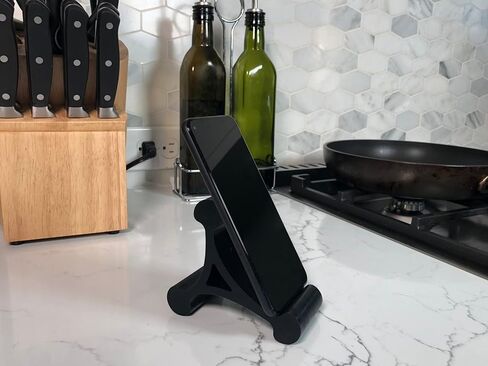 Skalene Phone Stand - 100% Silicone Rubber, Adjustable Phone Holder, Prop, Rest - Desk, Office, Home, Kitchen Accessory (Flash Red) in Kuwait