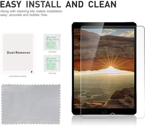 او كي بي [عبوتان] واقي شاشة ايباد 10.2 لجهاز ايباد الجيل السابع (2019)، واقي شاشة شفاف من الزجاج المقوى لايباد الجيل السابع مضاد للخدش/عالي الدقة/خالي من الفقاعات in Kuwait