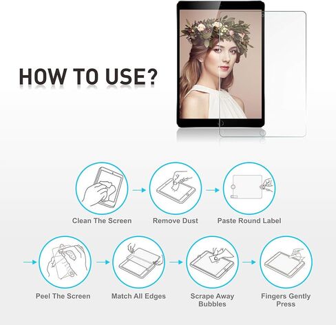 او كي بي [عبوتان] واقي شاشة ايباد 10.2 لجهاز ايباد الجيل السابع (2019)، واقي شاشة شفاف من الزجاج المقوى لايباد الجيل السابع مضاد للخدش/عالي الدقة/خالي من الفقاعات in Kuwait