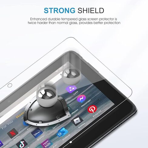 واقي شاشة SPARIN مكون من قطعتين متوافق مع جهاز Fire 7/Fire 7 Kids Tablet الجديد كليًا (الجيل الثاني عشر، إصدار 2022) مقاس 7 بوصة، زجاج مقسى/مضاد للخدش in Kuwait