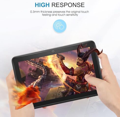 واقي شاشة SPARIN مكون من قطعتين متوافق مع جهاز Fire 7/Fire 7 Kids Tablet الجديد كليًا (الجيل الثاني عشر، إصدار 2022) مقاس 7 بوصة، زجاج مقسى/مضاد للخدش in Kuwait