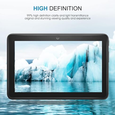 واقي شاشة SPARIN مكون من قطعتين متوافق مع جهاز Fire 7/Fire 7 Kids Tablet الجديد كليًا (الجيل الثاني عشر، إصدار 2022) مقاس 7 بوصة، زجاج مقسى/مضاد للخدش in Kuwait