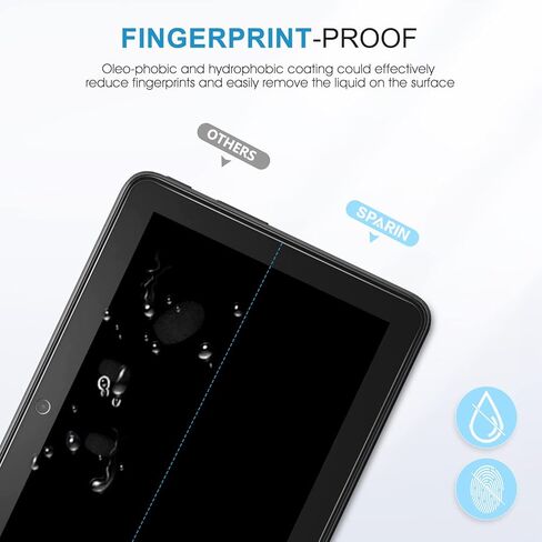 واقي شاشة SPARIN مكون من قطعتين متوافق مع جهاز Fire 7/Fire 7 Kids Tablet الجديد كليًا (الجيل الثاني عشر، إصدار 2022) مقاس 7 بوصة، زجاج مقسى/مضاد للخدش in Kuwait