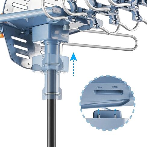 تحديث 2021!! هوائي تلفزيون HD رقمي مضخم WA-2608 وكيبل محوري RG6 بطول 60 قدم بنطاق 150 ميل دوران لاسلكي عن بعد in Kuwait