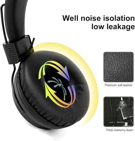 سماعات رأس ستيريو من لوتيوزيك قابلة للطي سوبر باس كاملة الحجم فوق الأذن لهاتف الكمبيوتر الشخصي من Kmise (قطعتان) in Kuwait