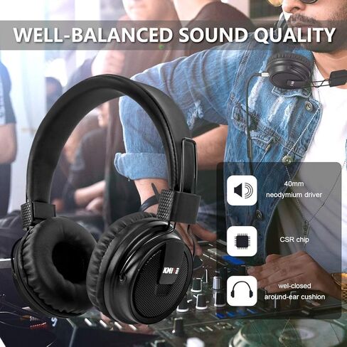 سماعات رأس ستيريو من لوتيوزيك قابلة للطي سوبر باس كاملة الحجم فوق الأذن لهاتف الكمبيوتر الشخصي من Kmise (قطعتان) in Kuwait