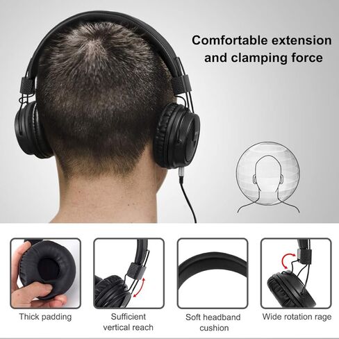 سماعات رأس ستيريو من لوتيوزيك قابلة للطي سوبر باس كاملة الحجم فوق الأذن لهاتف الكمبيوتر الشخصي من Kmise (قطعتان) in Kuwait