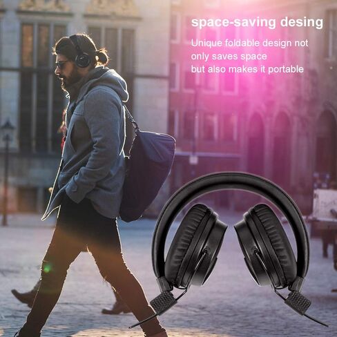 سماعات رأس ستيريو من لوتيوزيك قابلة للطي سوبر باس كاملة الحجم فوق الأذن لهاتف الكمبيوتر الشخصي من Kmise (قطعتان) in Kuwait
