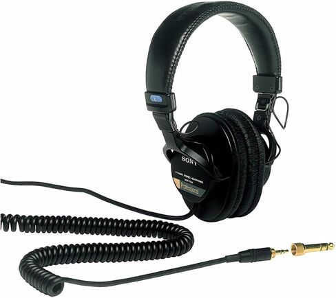 Sony MDR7506 Folding Professional Closed Ear Headphones Bundle with Knox Gear Nylon Braided 3.5mm Audio Extension Cable (2 Items) in Saudi Arabia