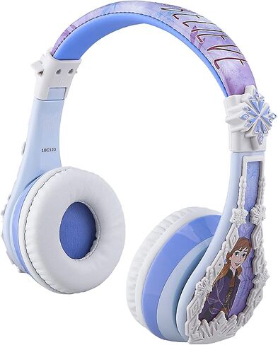 ekids Disney Frozen Kids Bluetooth Headphones, Wireless Headphones with Microphone Includes Aux Cord, Volume Reduced Kids Foldable Headphones for School, Home, or Travel in Saudi Arabia