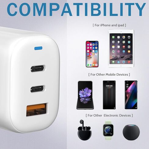 Etre Jeune Universal Travel Adapter Kit, International Plug Adapter for UK, Europe, Australia, 65W USB C Fast Charger Compatible for iPhone13 /12, iPad, MacBook, Laptops (1Charger +3 Plug) (Black) in Kuwait