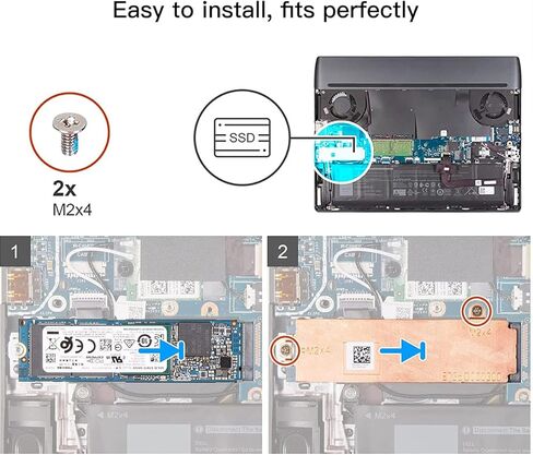 حامل تثبيت القرص الصلب M.2 2280 SSD MHKK8 0MHKK8 مع وسادة حرارية SSD 26X1Y 026X1Y 29GT8 لأجهزة الكمبيوتر المحمول Dell Alienware M15 R5 R6 R7 مقاس 15.6 بوصة in Kuwait