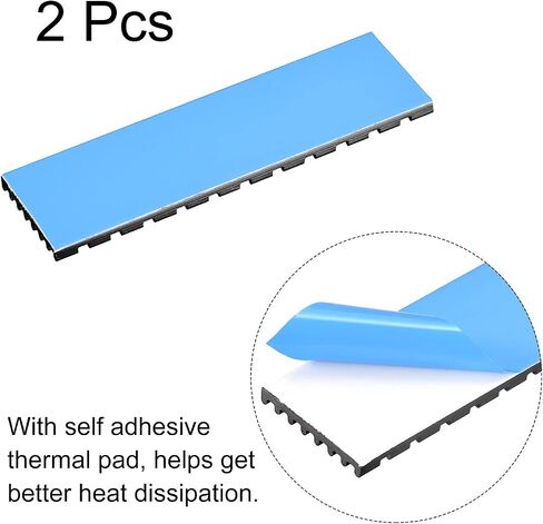 MECCANIXITY 2 Pack M.2 SSD Heatsink Cooler with Thermal Pad Alloy Aluminum Cooling Sink for PC, 70x22x3mm, Black in Saudi Arabia