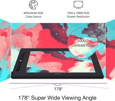 Artisul D16PRO Graphics Drawing Tablet with Screen 15.6 Inch Full-Laminated Graphic Monitor Pen Display 8192 Levels Pressure Battery-Free Stylus,8 Shortcut Keys,130% sRGB Compatible with Windows, Mac in Kuwait