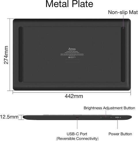 Artisul D16PRO Graphics Drawing Tablet with Screen 15.6 Inch Full-Laminated Graphic Monitor Pen Display 8192 Levels Pressure Battery-Free Stylus,8 Shortcut Keys,130% sRGB Compatible with Windows, Mac in Kuwait