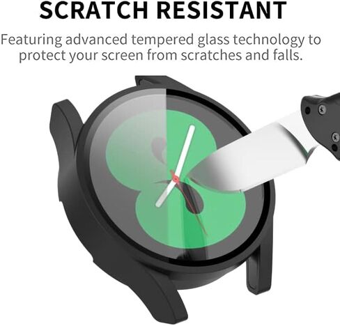 8-Pack Case Covers Compatible with Samsung Galaxy Watch 4 44mm Case, Scratch-Resistant PC Protective Case with HD Tempered Glass Screen Protector (Multicolor8-Pack, Watch4 44mm) in Saudi Arabia