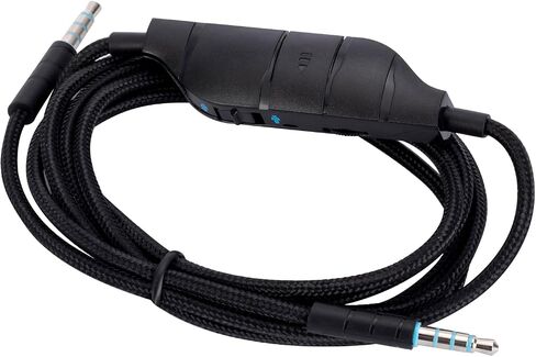 كابل بديل UNCLE LIGHT G633 G635 G933 G935، متوافق مع سماعات الألعاب Logitech G633 G635 G933 G935، سلك Aux 3.5 مم، كتم صوت مدمج، التحكم في مستوى الصوت، 5 أقدام (1.5 متر)، أسود in Kuwait