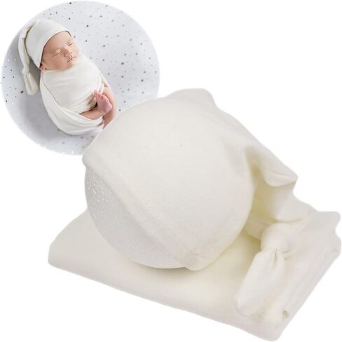 Zeroest Newborn Photography Wraps Baby Photo Outfit Girl | Stretch Blanket with Hat, Infant Boy Props for Baby Photo Shoot in Saudi Arabia