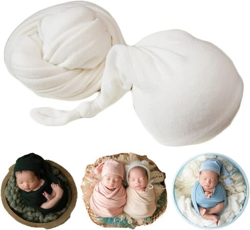 Zeroest Newborn Photography Wraps Baby Photo Outfit Girl | Stretch Blanket with Hat, Infant Boy Props for Baby Photo Shoot in Saudi Arabia