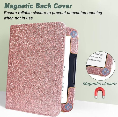 ACdream Case for Nook Glowlight 4 2021 / Nook GlowLight 4e 2022, Hands Free Stand Protective Durable Premium PU Leather Cover with Magnet Closure, Hand Strap, Card Slot,Glitter Rose in Saudi Arabia