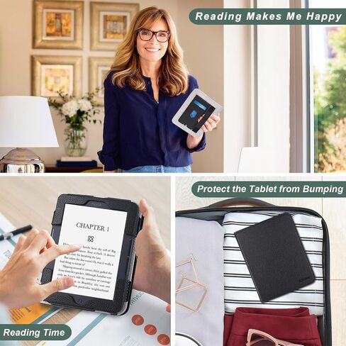ACdream Case for Nook Glowlight 4 2021 / Nook GlowLight 4e 2022, Hands Free Stand Protective Durable Premium PU Leather Cover with Magnet Closure, Hand Strap, Card Slot, Rose Gold in Saudi Arabia