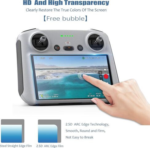 غطاء حماية من السيليكون Mini 3 Pro RC Control + طبقة حماية للشاشة من الزجاج المقوى (قطعتان) + حبل للرقبة/حزام لملحقات DJI Mini 3 Pro/Mini 3/Mavic 3 Classic/Mavic 3 Pro in Kuwait