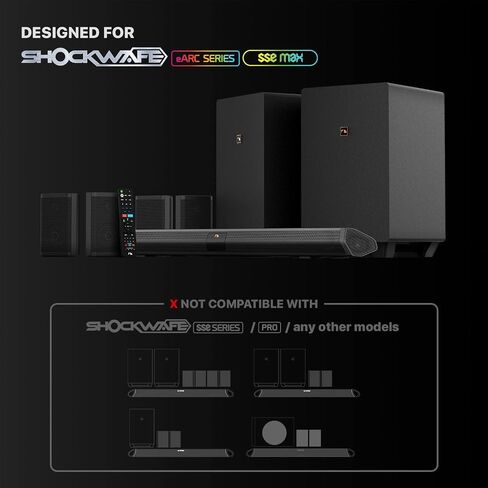 Nakamichi Shockwafe 7.1 7.2 9.2 DTS-X/Atmos Soundbar Remote. Does not Work w Other Models (Shockwafe SSE Series) in Kuwait