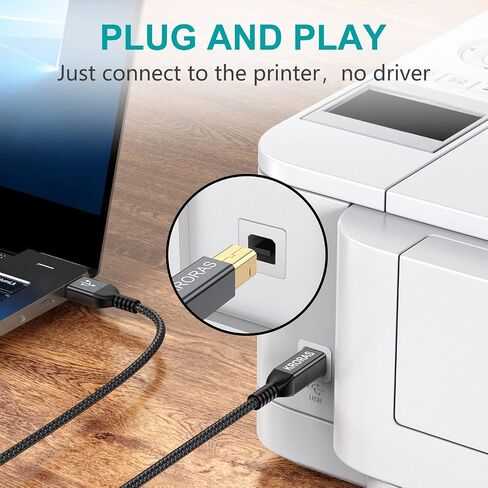 USB 2.0 Printer Cable 20 feet, USB Type A Male to B Male Scanner Cord High Speed for HP, Canon, Dell, Epson, Lexmark, Audio Interface, Midi Keyboard and More in Kuwait