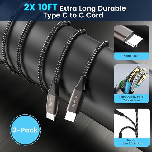 شاحن سامسونج فائق السرعة 25 وات من النوع C، SCRUAK 3Pack S23 Ultra Charger PD/PPS USB C كتلة شحن فائقة السرعة وسلك من النوع C بطول 6.6 قدم لهاتف Samsung Galaxy S23/S23+/S23 Ultra/S22/S22+/S22 Ultra/S21/S20/Note 20 in Kuwait