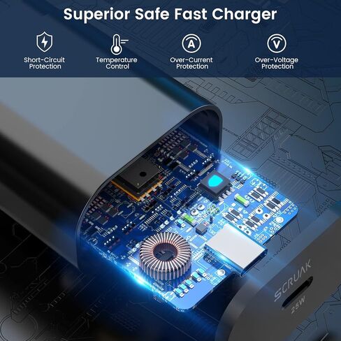 شاحن سامسونج فائق السرعة 25 وات من النوع C، SCRUAK 3Pack S23 Ultra Charger PD/PPS USB C كتلة شحن فائقة السرعة وسلك من النوع C بطول 6.6 قدم لهاتف Samsung Galaxy S23/S23+/S23 Ultra/S22/S22+/S22 Ultra/S21/S20/Note 20 in Kuwait