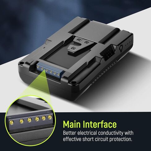 بطارية OTREST بقدرة 6600 مللي أمبير في الساعة على شكل V، BP-95W 14.8V 95Wh بطارية ليثيوم أيون قابلة لإعادة الشحن مع شاحن مخرج D Tap وكابل لإضاءة LED لبث الفيديو متوافق مع كاميرا فيديو Sony BMPCC in Kuwait