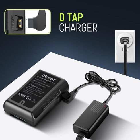 بطارية OTREST بقدرة 6600 مللي أمبير في الساعة على شكل V، BP-95W 14.8V 95Wh بطارية ليثيوم أيون قابلة لإعادة الشحن مع شاحن مخرج D Tap وكابل لإضاءة LED لبث الفيديو متوافق مع كاميرا فيديو Sony BMPCC in Kuwait