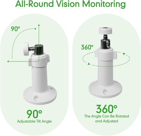 4 قطع حامل جداري قابل للتعديل لكاميرا الأمان SimpliSafe، دعامة تثبيت تدور 360 درجة لكاميرا المراقبة SimpliSafe، حامل حائط للكاميرا الداخلية الخارجية، أبيض (الكاميرا غير متضمنة) in Kuwait